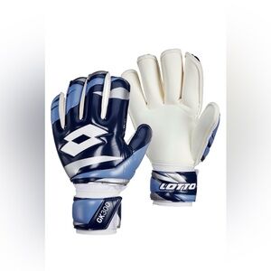 Lotto GK300 Goalkeeper Gloves Soccer Football Blue Silver Adult Size 9 NEW